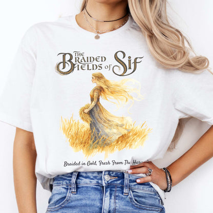 The Braided Fields of Sif Norse Goddess Shirt White / S T-Shirt The Mystic Eden Bookish Book Lovers