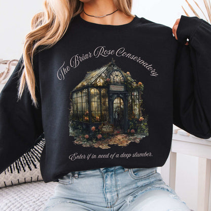 The Briar Rose Conservatory Fairytale Sweatshirt Black / S Sweatshirt The Mystic Eden Bookish Book Lovers