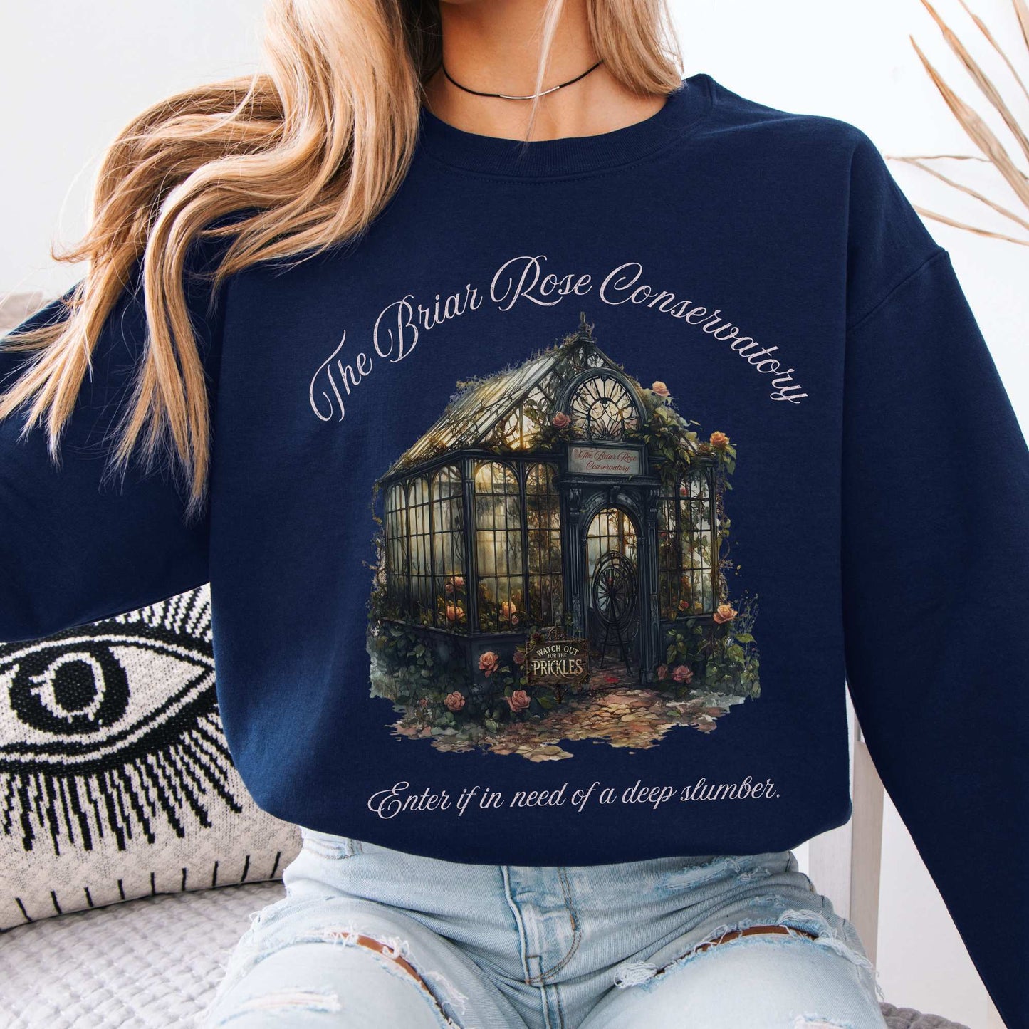 The Briar Rose Conservatory Fairytale Sweatshirt Navy / S Sweatshirt The Mystic Eden Bookish Book Lovers