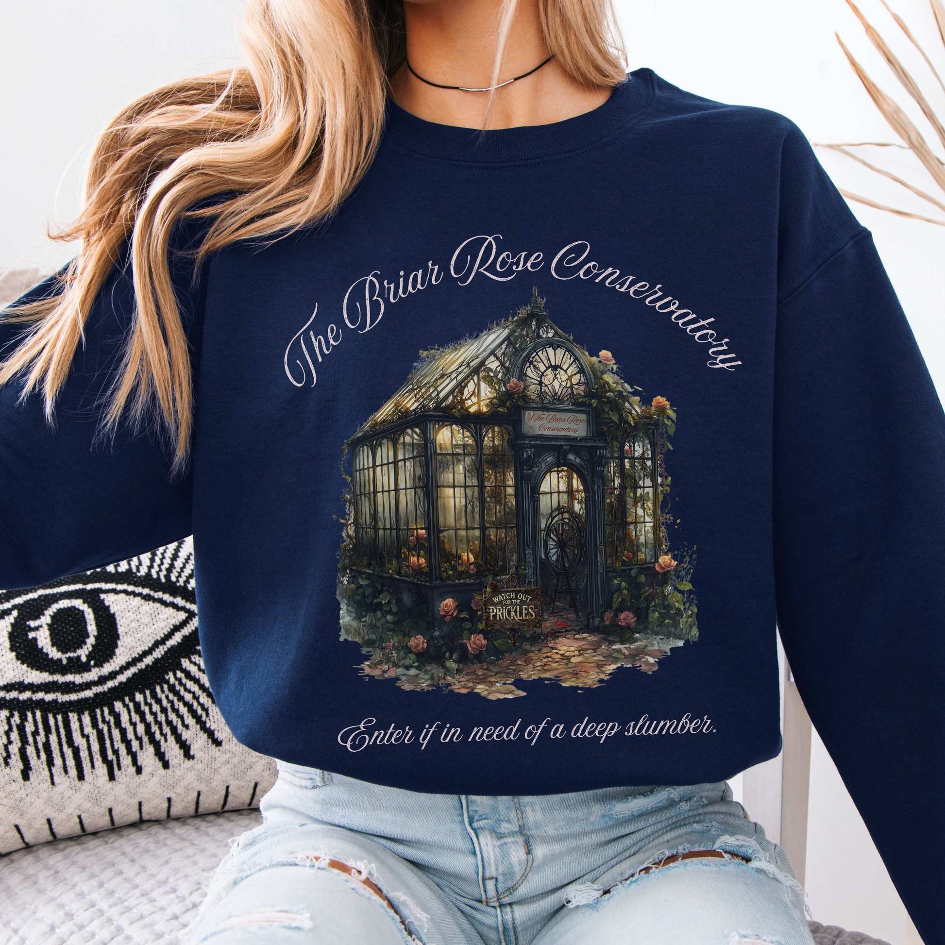 The Briar Rose Conservatory Fairytale Sweatshirt Navy / S Sweatshirt The Mystic Eden Bookish Book Lovers