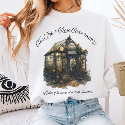 The Briar Rose Conservatory Fairytale Sweatshirt White / S Sweatshirt The Mystic Eden Bookish Book Lovers