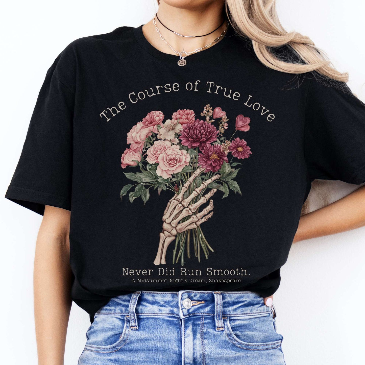 The Course of True Love Never Did Run Smooth - Shakespeare Shirt Black / S T-Shirt The Mystic Eden Bookish Book Lovers