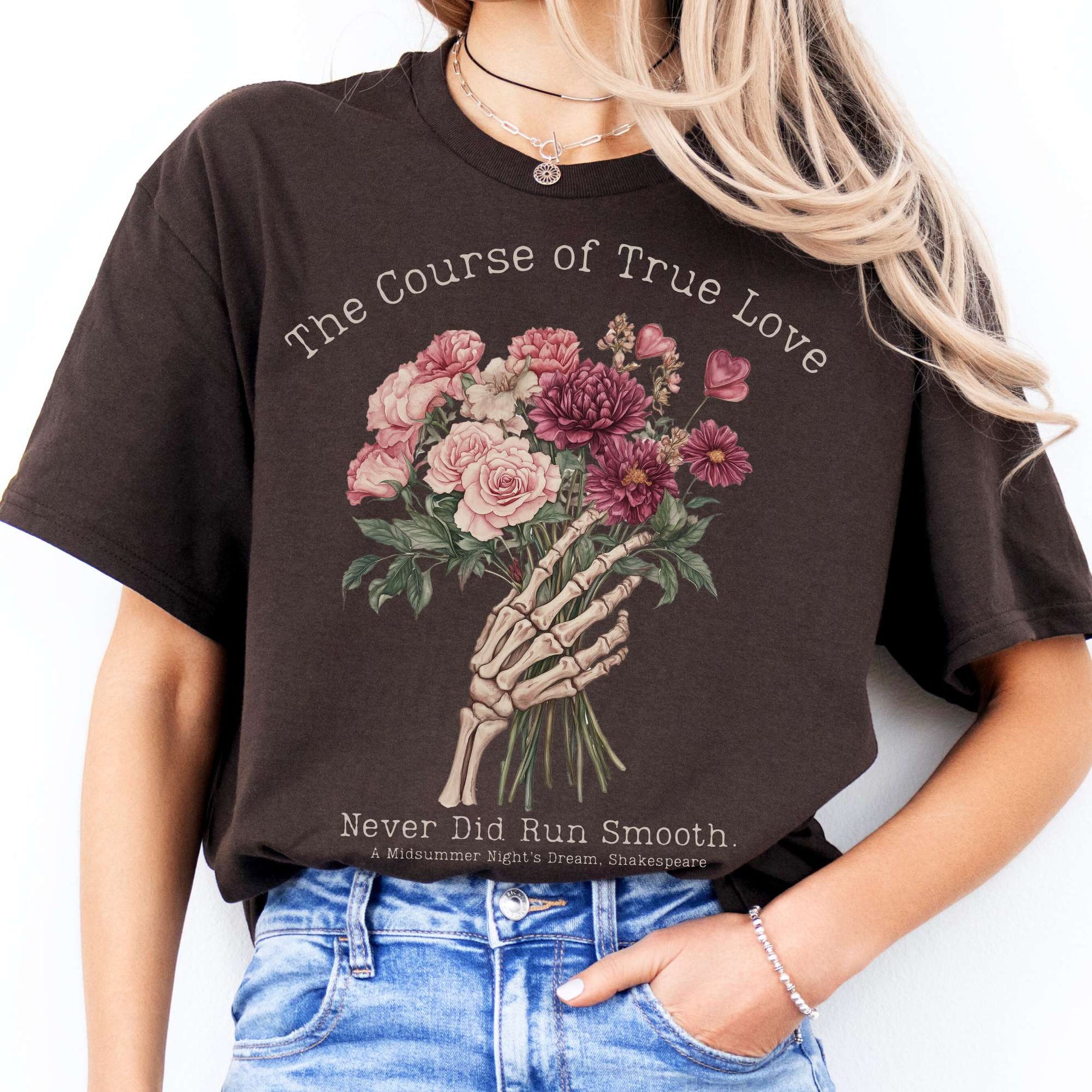 The Course of True Love Never Did Run Smooth - Shakespeare Shirt Dark Chocolate / S T-Shirt The Mystic Eden Bookish Book Lovers