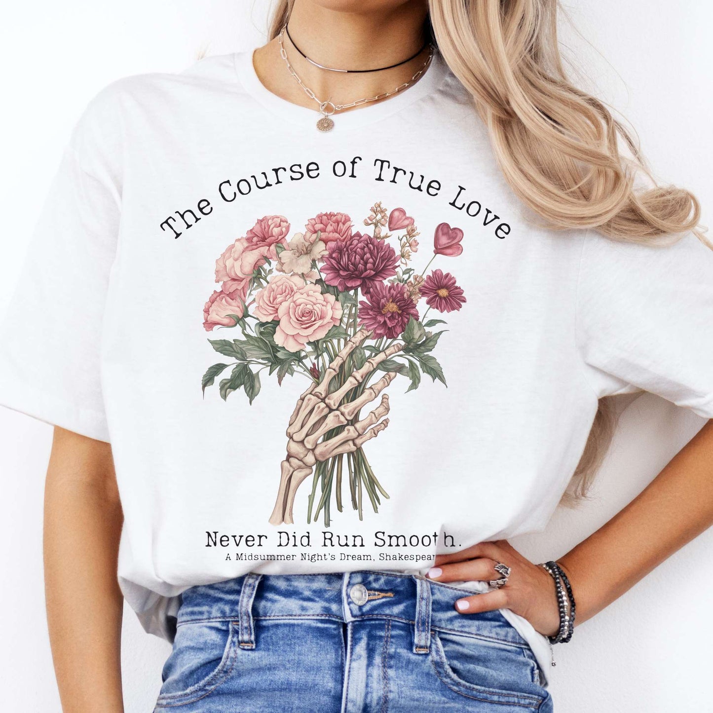 The Course of True Love Never Did Run Smooth - Shakespeare Shirt White / S T-Shirt The Mystic Eden Bookish Book Lovers