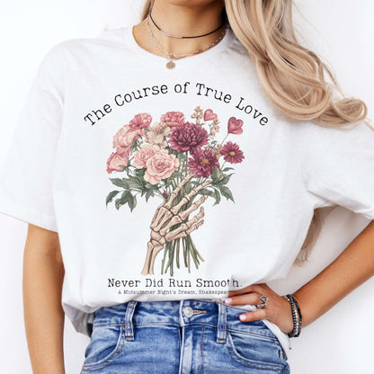 The Course of True Love Never Did Run Smooth - Shakespeare Shirt White / S T-Shirt The Mystic Eden Bookish Book Lovers