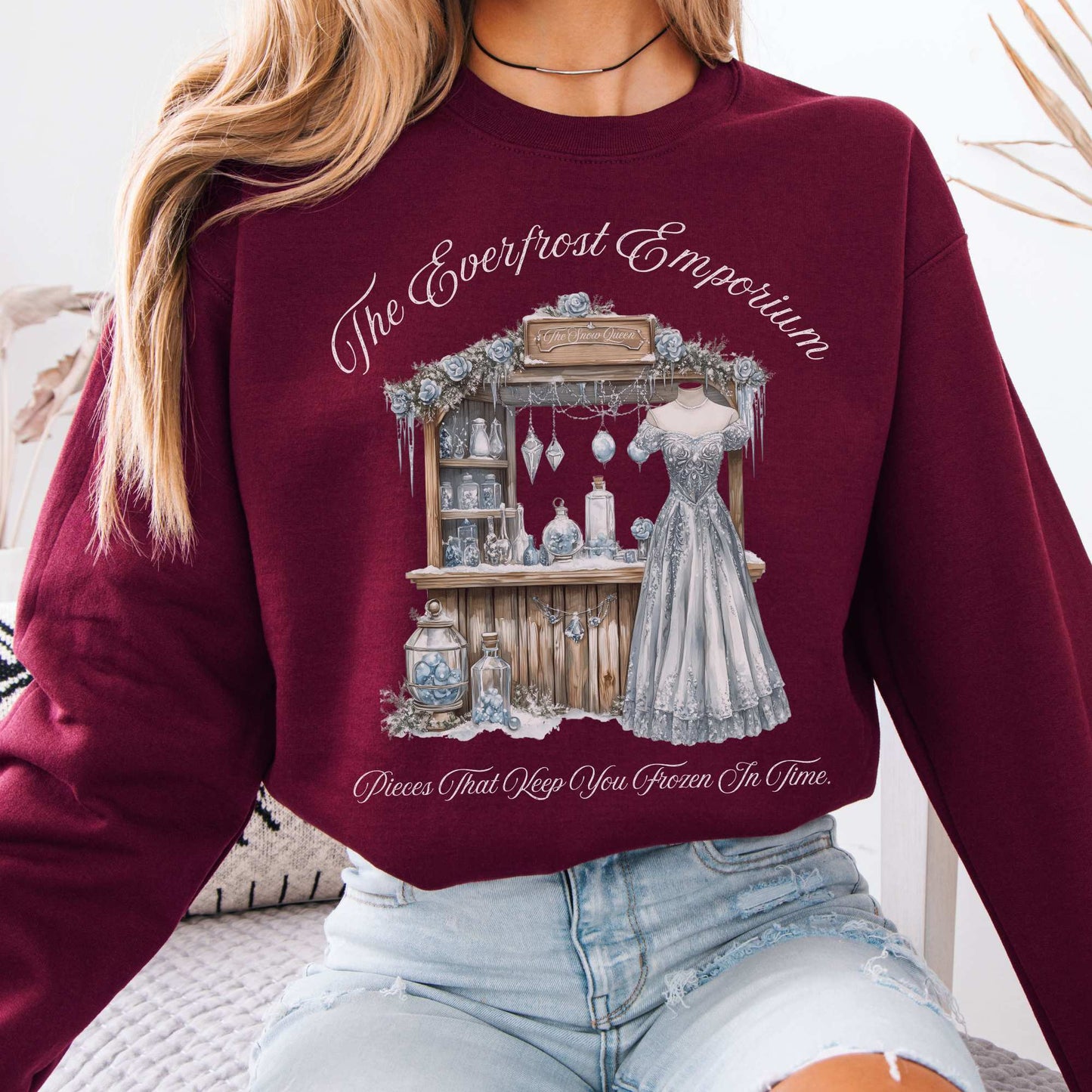 The Everfrost Emporium Fairytale Sweatshirt Maroon / S Sweatshirt The Mystic Eden Bookish Book Lovers