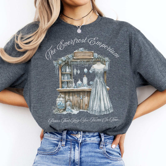 The Everfrost Emporium Snow Queen Fairytale Shirt Dark Heather / S T-Shirt The Mystic Eden Bookish Book Lovers
