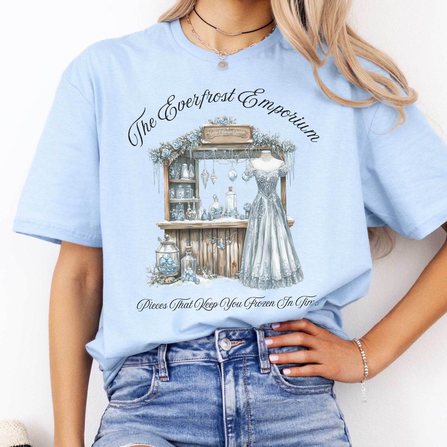 The Everfrost Emporium Snow Queen Fairytale Shirt Light Blue / S T-Shirt The Mystic Eden Bookish Book Lovers