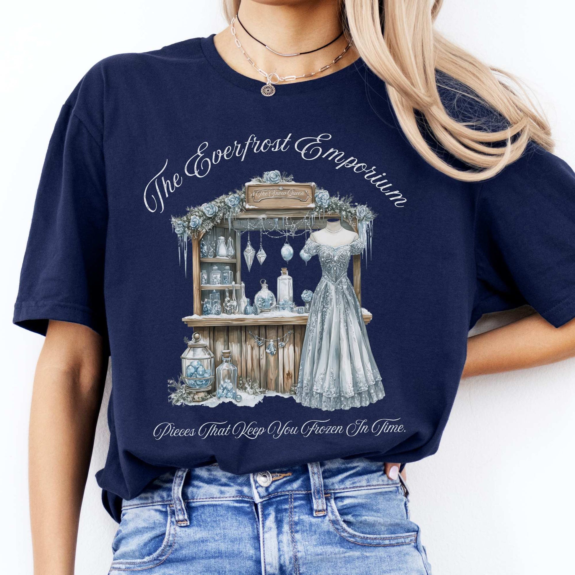 The Everfrost Emporium Snow Queen Fairytale Shirt Navy / S T-Shirt The Mystic Eden Bookish Book Lovers
