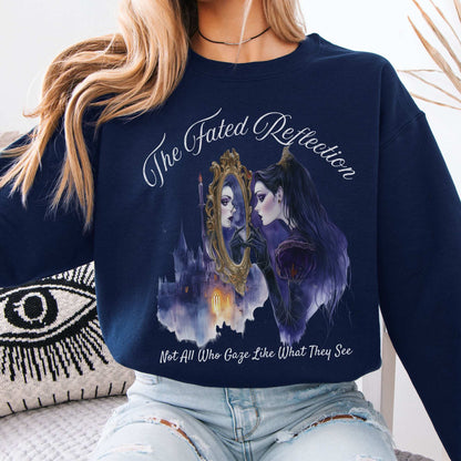 The Fated Reflection Fairytale Sweatshirt Navy / S Sweatshirt The Mystic Eden Bookish Book Lovers