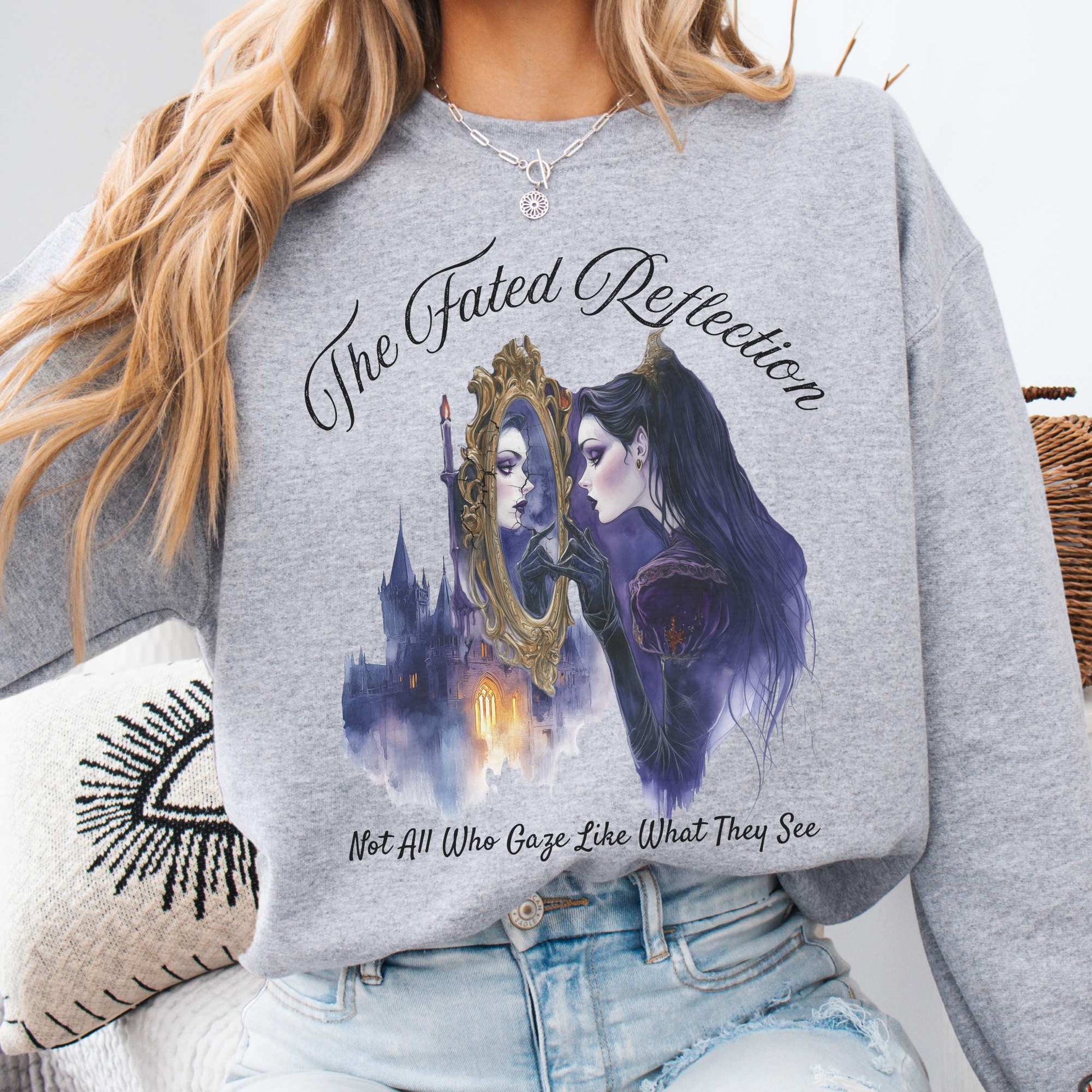 The Fated Reflection Fairytale Sweatshirt Sport Grey / S Sweatshirt The Mystic Eden Bookish Book Lovers