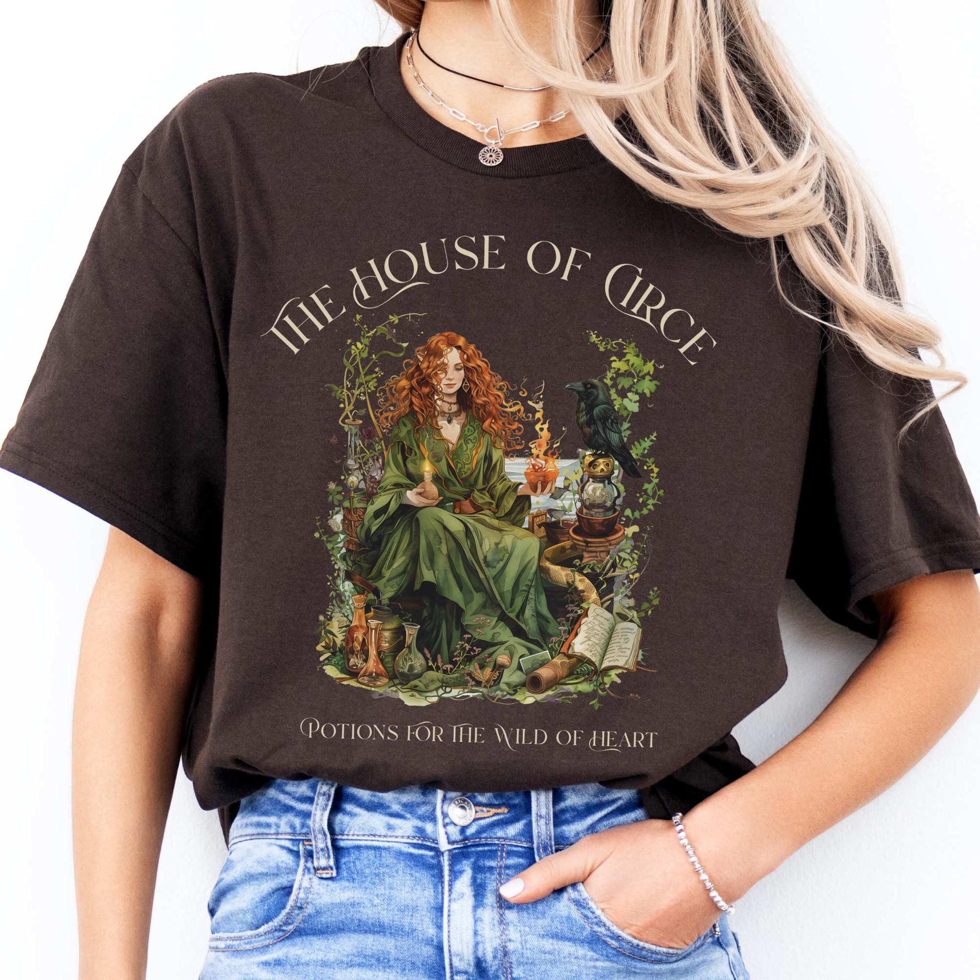 The House of Circe T-Shirt – Potions & Magic Tee Dark Chocolate / S T-Shirt The Mystic Eden Bookish Book Lovers