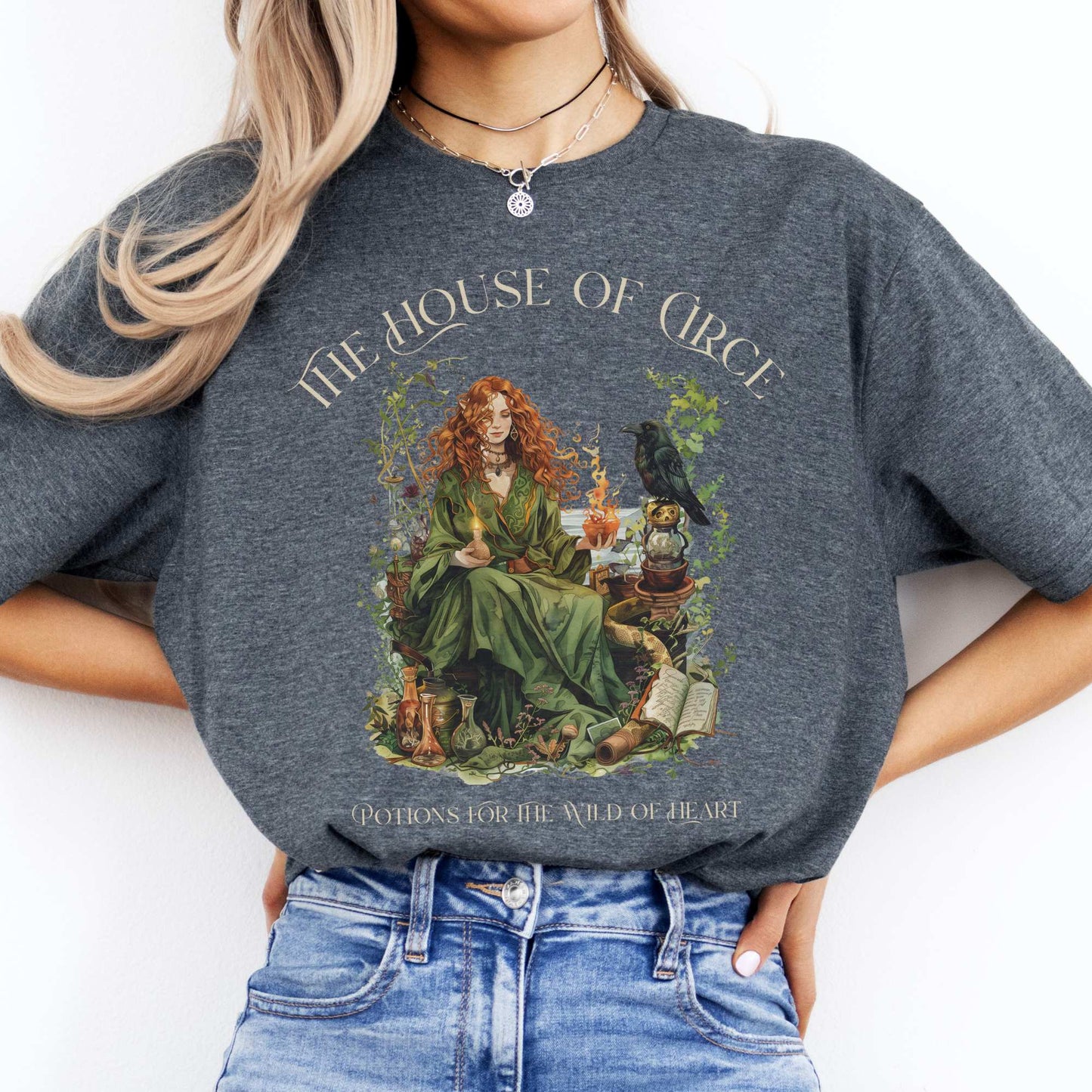 The House of Circe T-Shirt – Potions & Magic Tee Dark Heather / S T-Shirt The Mystic Eden Bookish Book Lovers