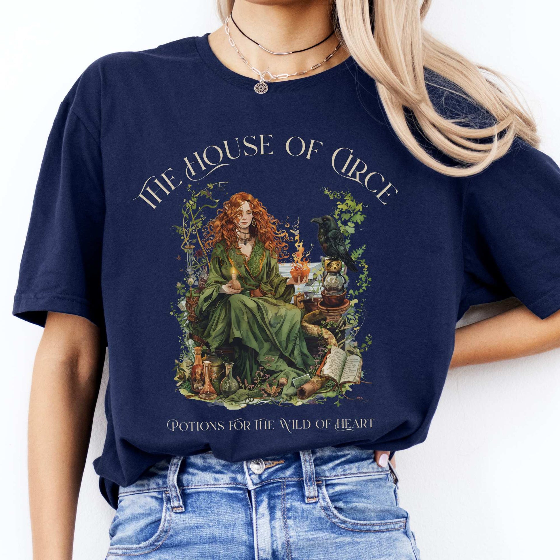 The House of Circe T-Shirt – Potions & Magic Tee Navy / S T-Shirt The Mystic Eden Bookish Book Lovers