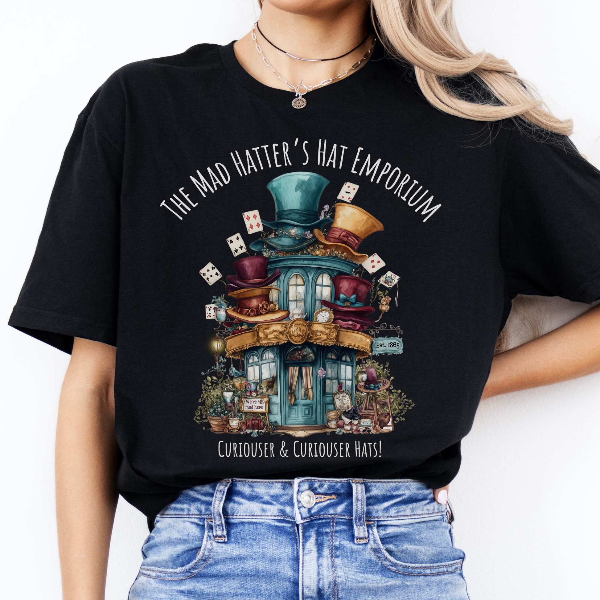 The Mad Hatter's Hat Emporium Shirt Black / S T-Shirt The Mystic Eden Bookish Book Lovers