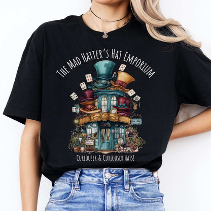 The Mad Hatter's Hat Emporium Shirt Black / S T-Shirt The Mystic Eden Bookish Book Lovers