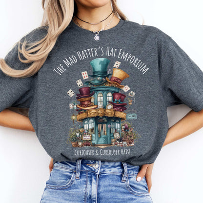 The Mad Hatter's Hat Emporium Shirt Dark Heather / S T-Shirt The Mystic Eden Bookish Book Lovers