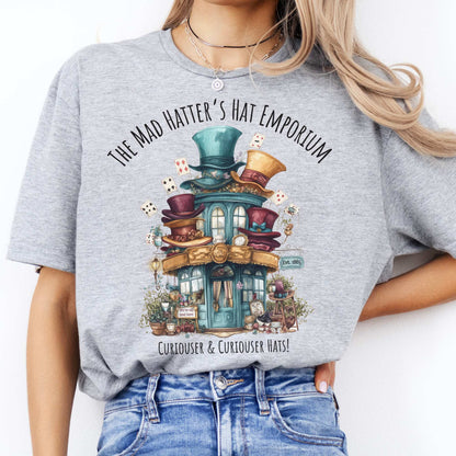 The Mad Hatter's Hat Emporium Shirt Sport Grey / S T-Shirt The Mystic Eden Bookish Book Lovers
