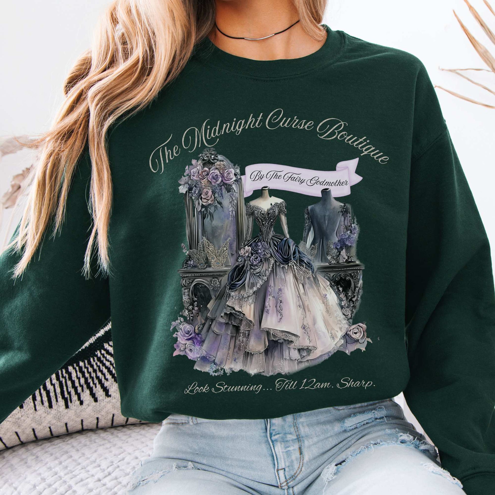 The Midnight Curse Boutique Fairytale Sweatshirt Forest Green / S Sweatshirt The Mystic Eden Bookish Book Lovers