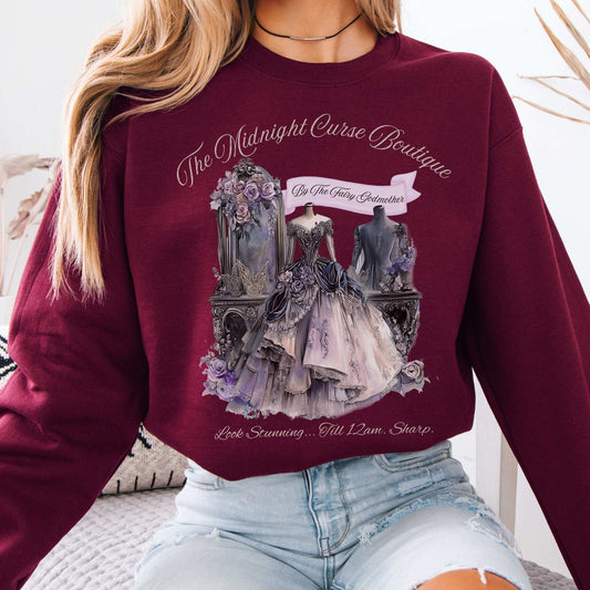 The Midnight Curse Boutique Fairytale Sweatshirt Maroon / S Sweatshirt The Mystic Eden Bookish Book Lovers