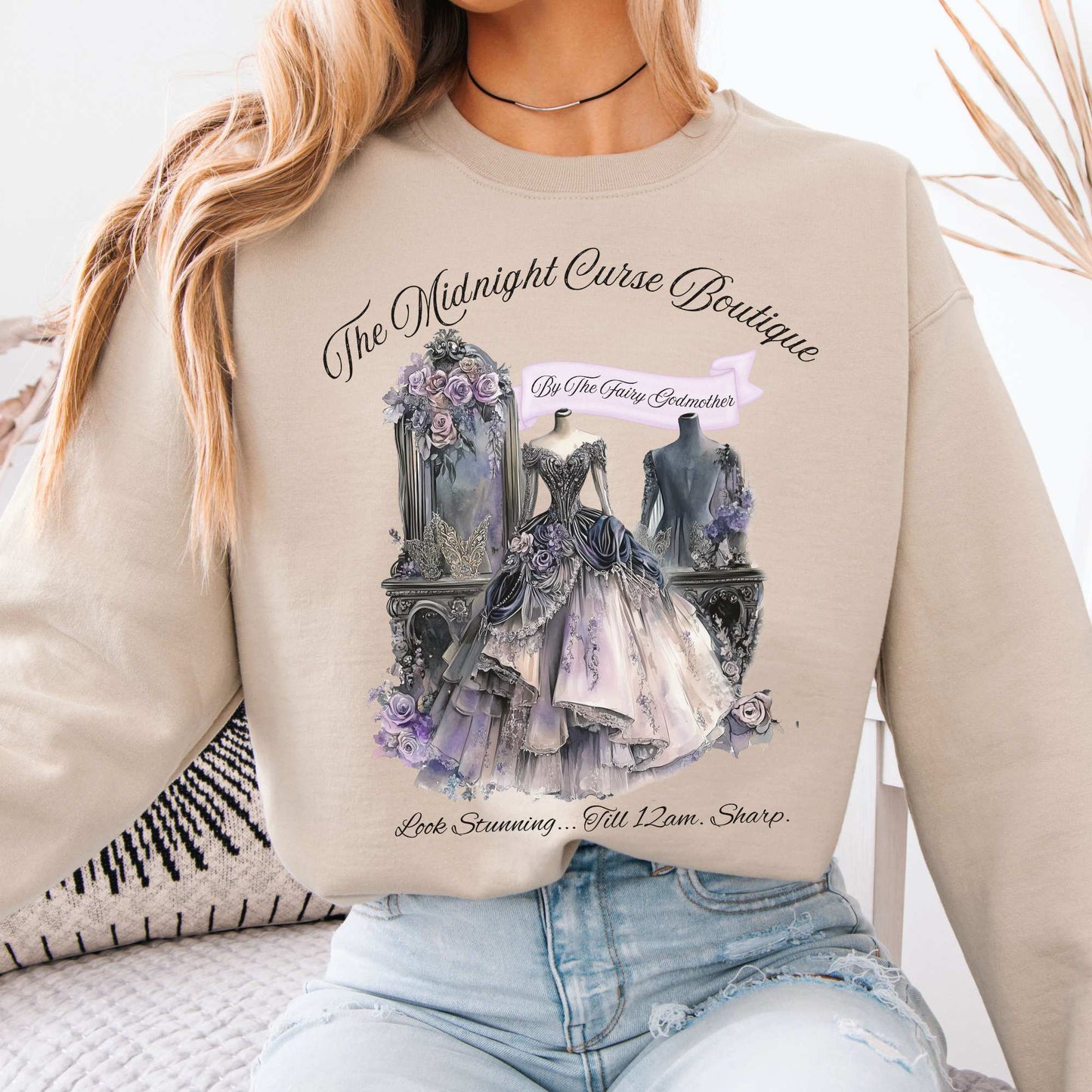 The Midnight Curse Boutique Fairytale Sweatshirt Sand / S Sweatshirt The Mystic Eden Bookish Book Lovers