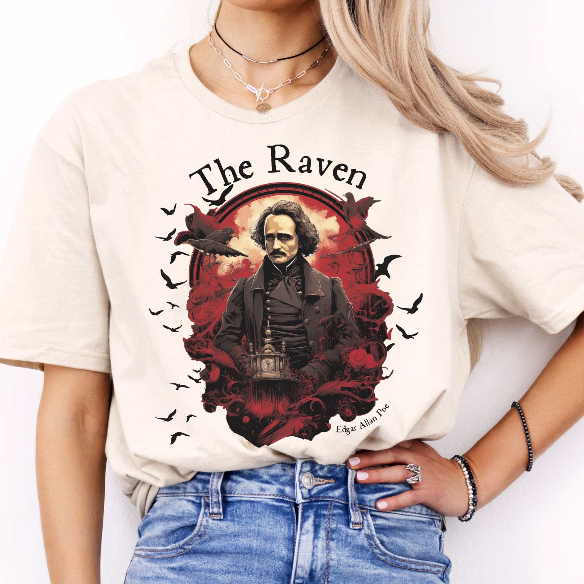 The Raven Edgar Allan Poe Shirt Natural / S T-Shirt The Mystic Eden Bookish Book Lovers