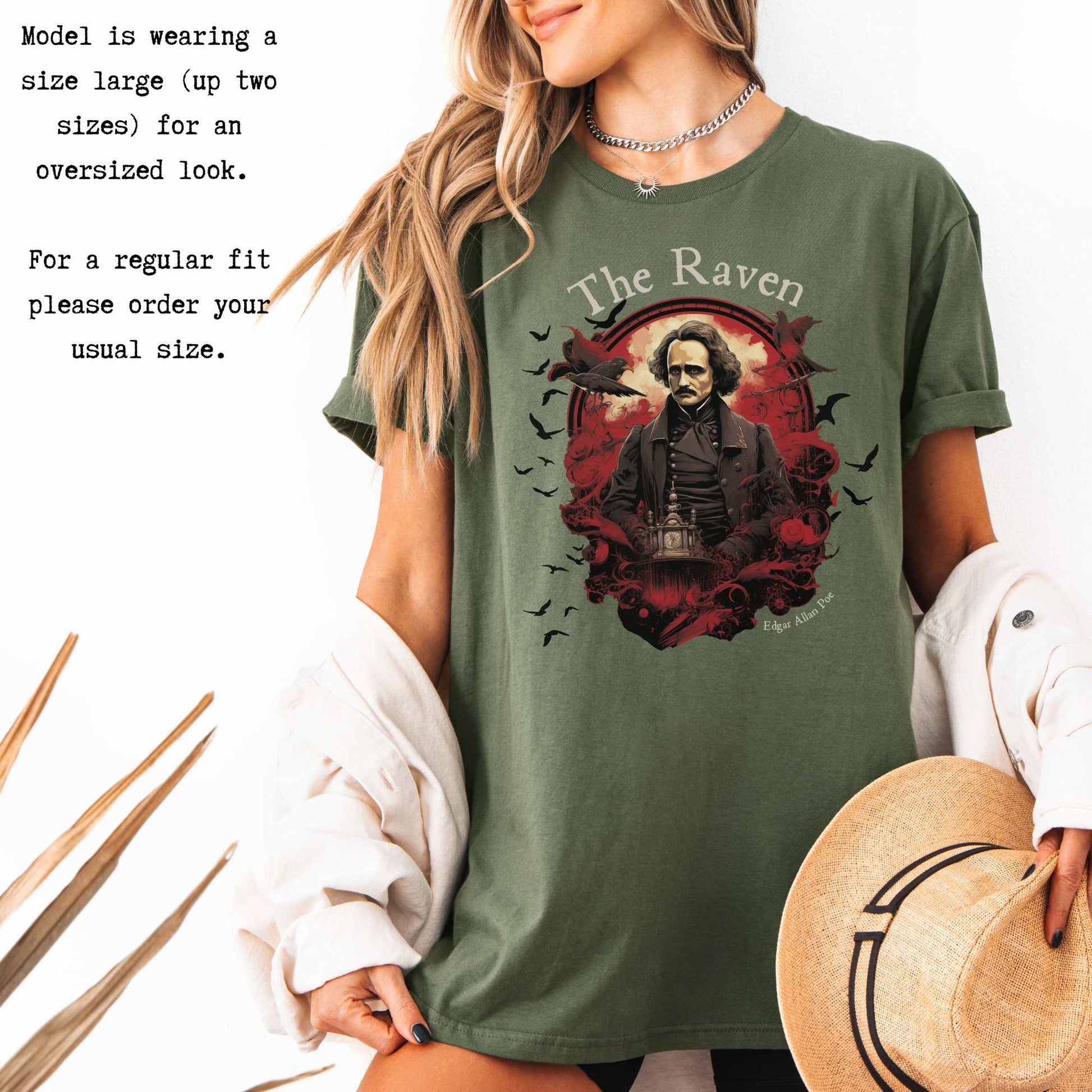 The Raven Edgar Allan Poe Shirt T-Shirt The Mystic Eden Bookish Book Lovers