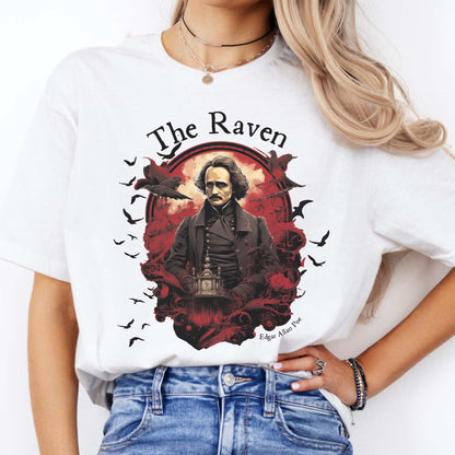 The Raven Edgar Allan Poe Shirt White / S T-Shirt The Mystic Eden Bookish Book Lovers
