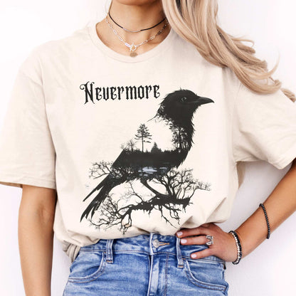 The Raven Nevermore Shirt Edgar Allan Poe Natural / S T-Shirt The Mystic Eden Bookish Book Lovers