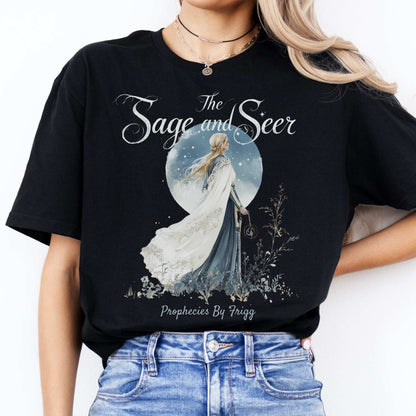 The Sage and Seer Prophecies by Frigg Norse Goddess Shirt Black / S T-Shirt The Mystic Eden Bookish Book Lovers