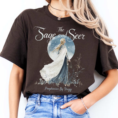 The Sage and Seer Prophecies by Frigg Norse Goddess Shirt Dark Chocolate / S T-Shirt The Mystic Eden Bookish Book Lovers
