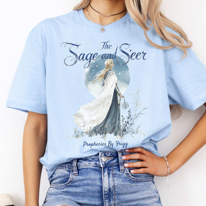 The Sage and Seer Prophecies by Frigg Norse Goddess Shirt Light Blue / S T-Shirt The Mystic Eden Bookish Book Lovers