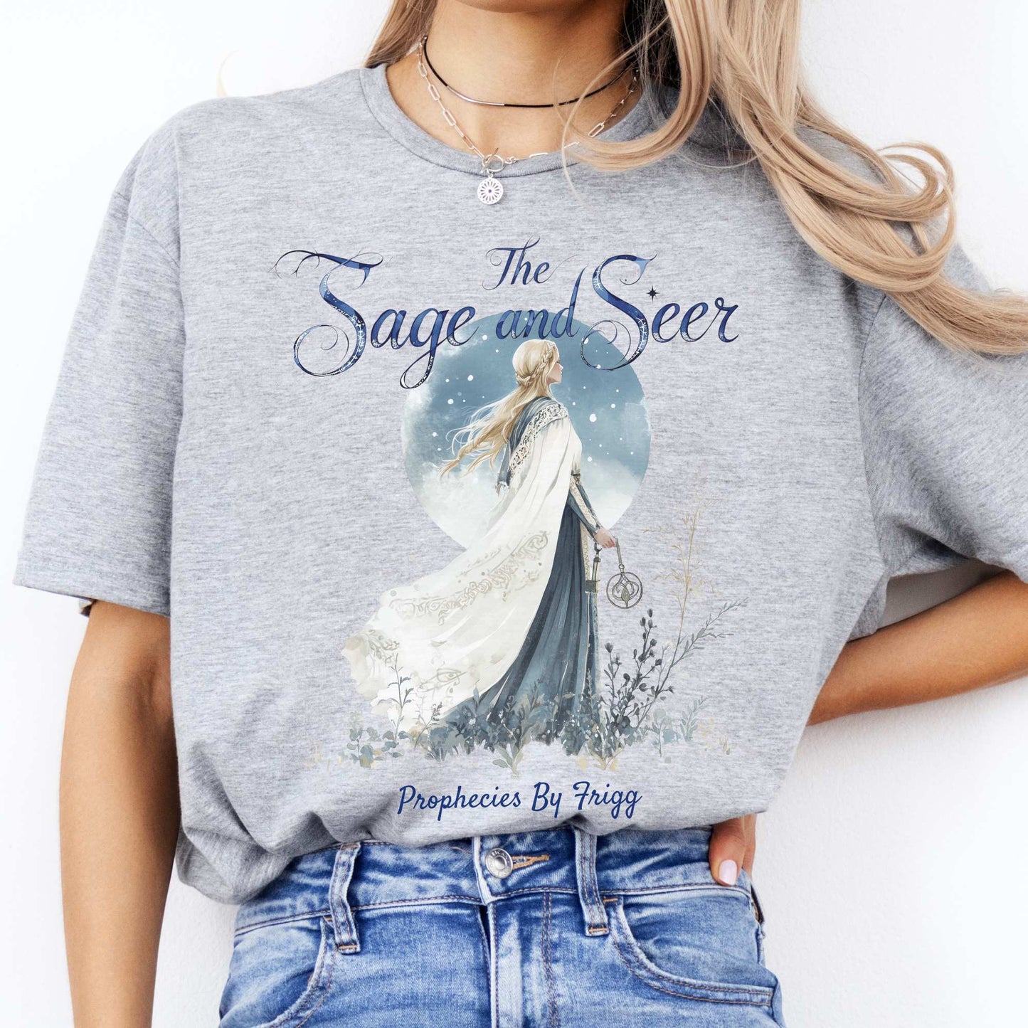 The Sage and Seer Prophecies by Frigg Norse Goddess Shirt Sport Grey / S T-Shirt The Mystic Eden Bookish Book Lovers