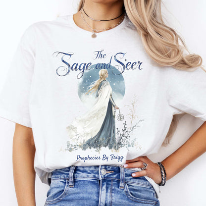 The Sage and Seer Prophecies by Frigg Norse Goddess Shirt White / S T-Shirt The Mystic Eden Bookish Book Lovers