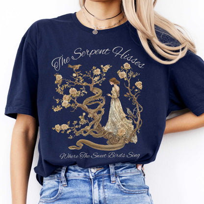 The Serpent Hisses Where the Sweet Birds Sing - Tess of the D'Urbervilles Shirt Navy / S T-Shirt The Mystic Eden Bookish Book Lovers