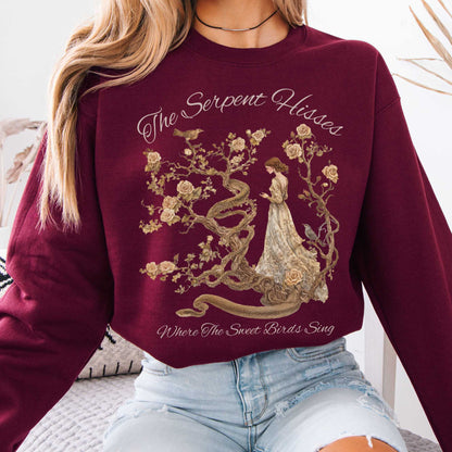 The Serpent Hisses Where The Sweet Birds Sing Tess of the D’Urbervilles Sweatshirt Maroon / S Sweatshirt The Mystic Eden Bookish Book Lovers