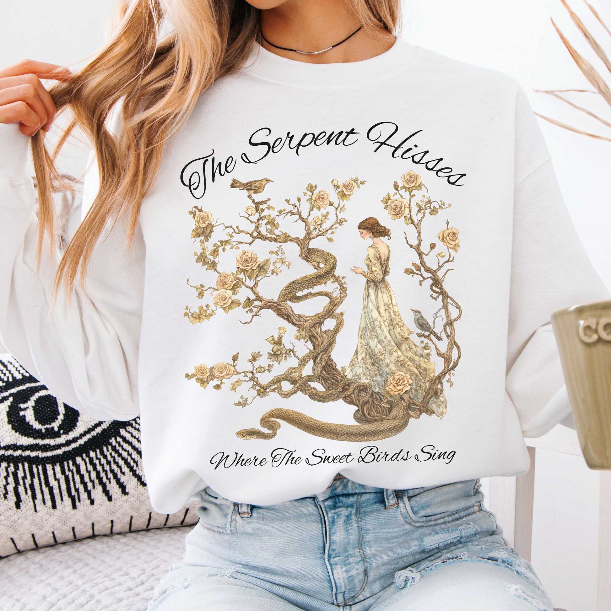 The Serpent Hisses Where The Sweet Birds Sing Tess of the D’Urbervilles Sweatshirt White / S Sweatshirt The Mystic Eden Bookish Book Lovers