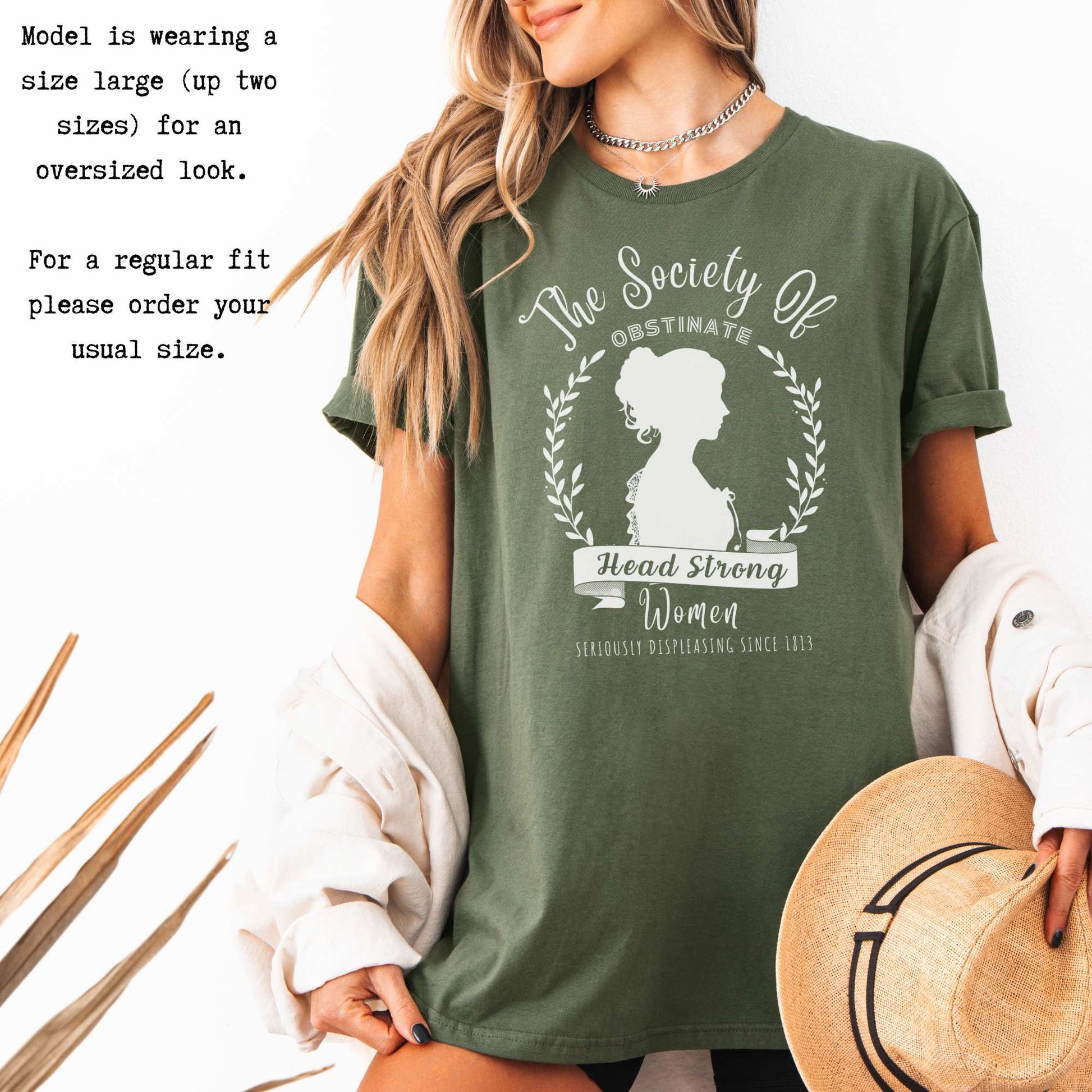 The Society of Obstinate Head Strong Women Jane Austen Shirt T-Shirt The Mystic Eden Bookish Book Lovers