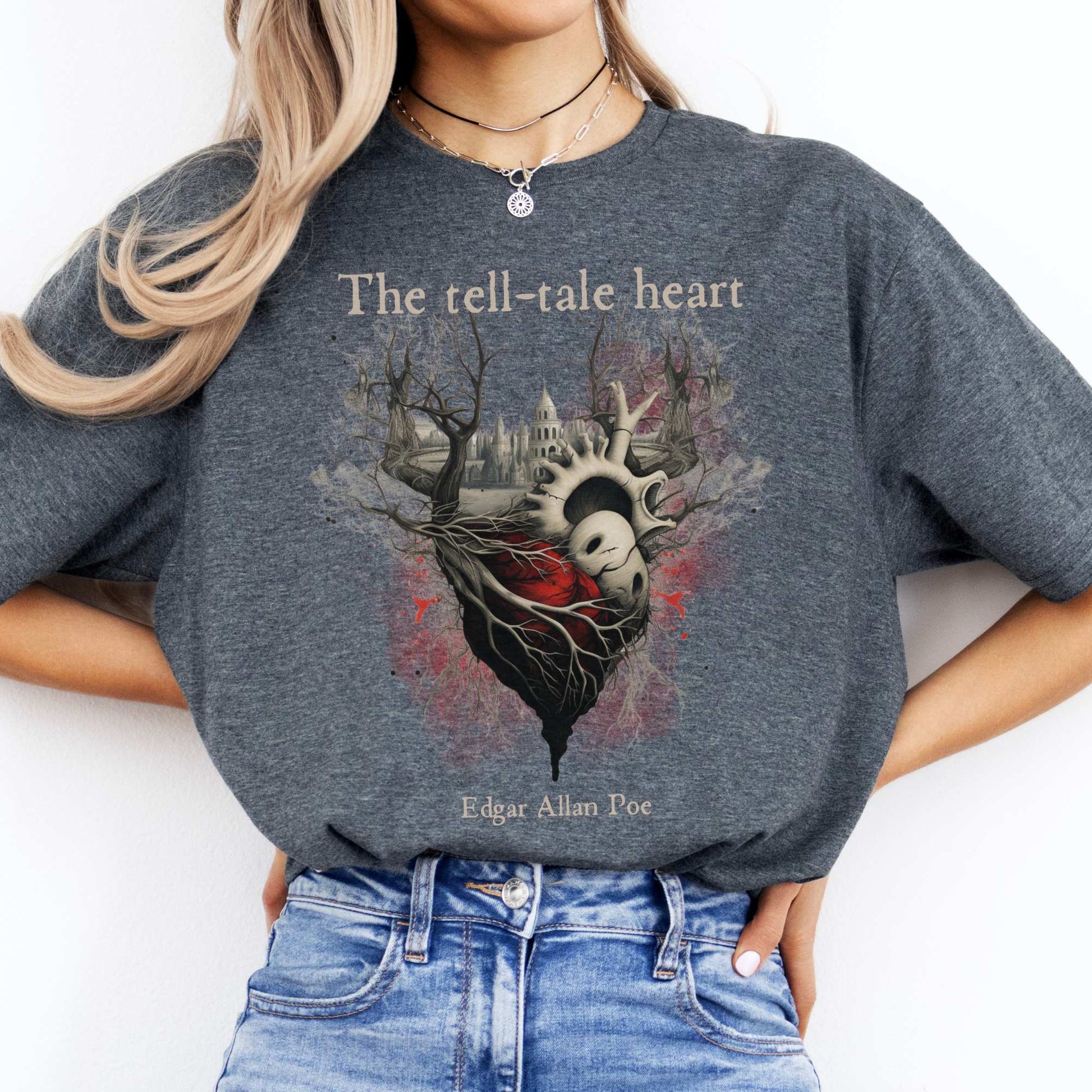 The Tell-Tale Heart Edgar Allan Poe Shirt Dark Heather / S T-Shirt The Mystic Eden Bookish Book Lovers