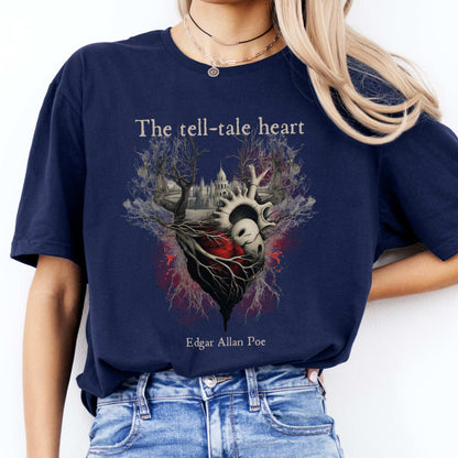 The Tell-Tale Heart Edgar Allan Poe Shirt Navy / S T-Shirt The Mystic Eden Bookish Book Lovers