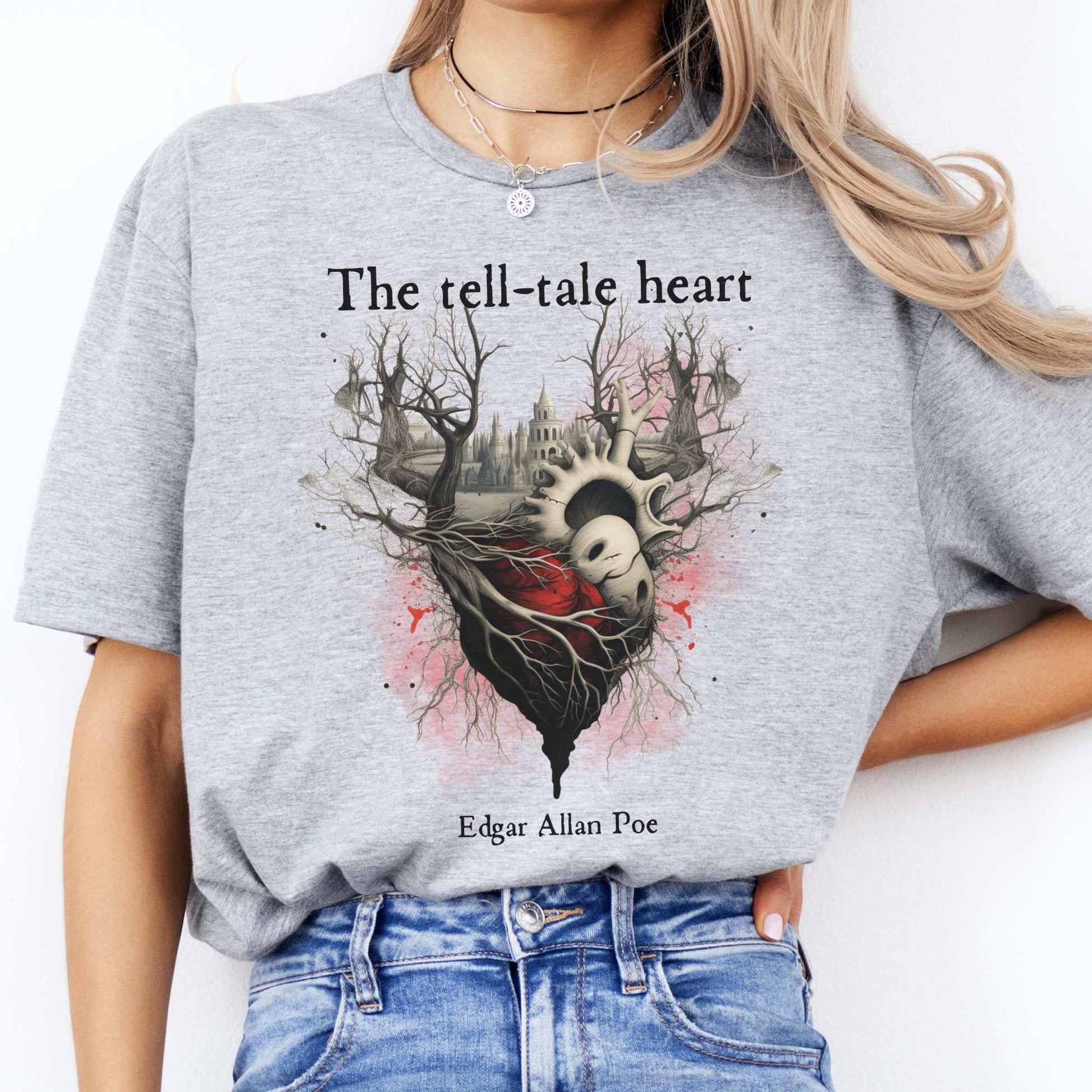 The Tell-Tale Heart Edgar Allan Poe Shirt Sport Grey / S T-Shirt The Mystic Eden Bookish Book Lovers
