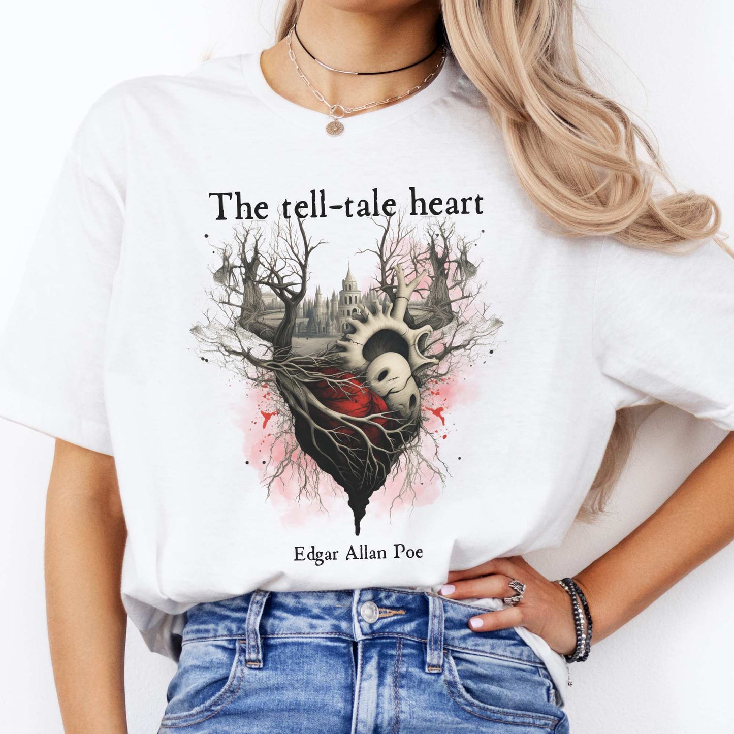 The Tell-Tale Heart Edgar Allan Poe Shirt White / S T-Shirt The Mystic Eden Bookish Book Lovers