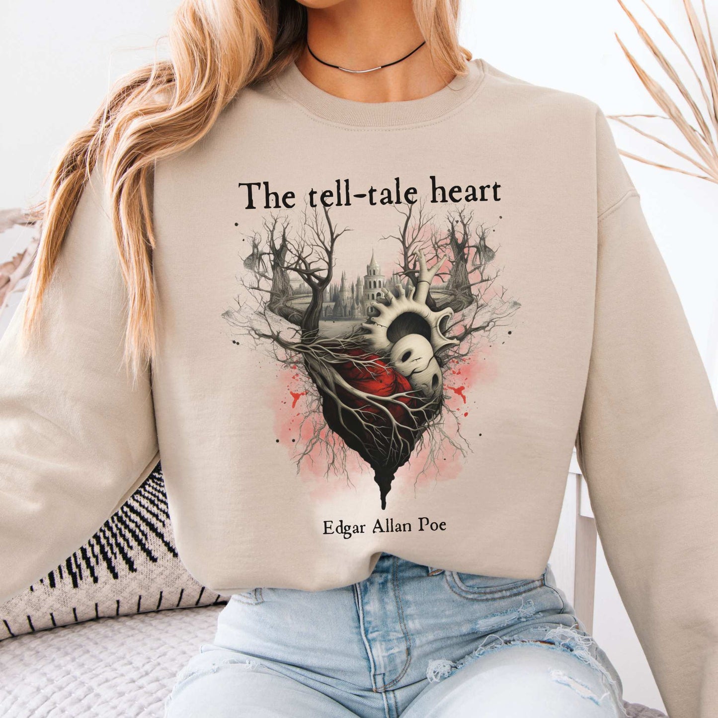 The Tell-Tale Heart Edgar Allan Poe Sweatshirt Sand / S Sweatshirt The Mystic Eden Bookish Book Lovers