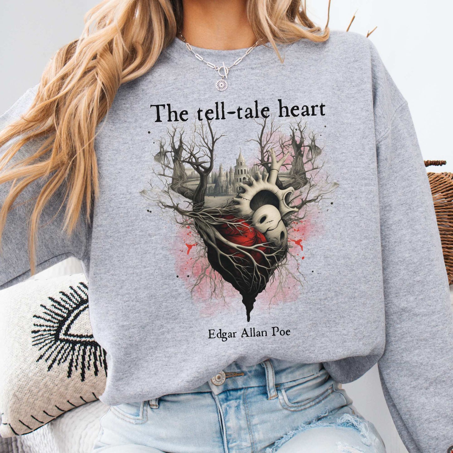 The Tell-Tale Heart Edgar Allan Poe Sweatshirt Sport Grey / S Sweatshirt The Mystic Eden Bookish Book Lovers