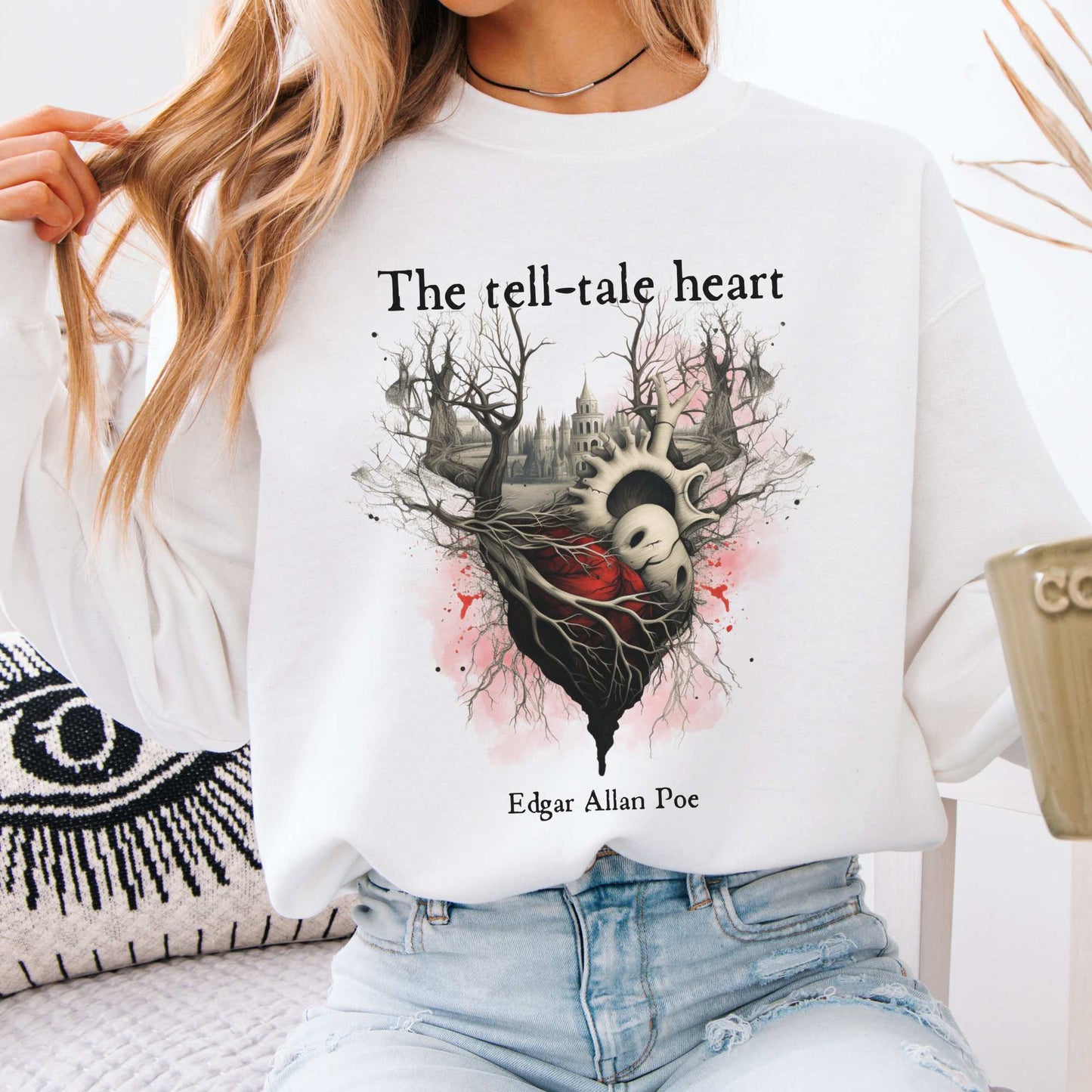 The Tell-Tale Heart Edgar Allan Poe Sweatshirt White / S Sweatshirt The Mystic Eden Bookish Book Lovers