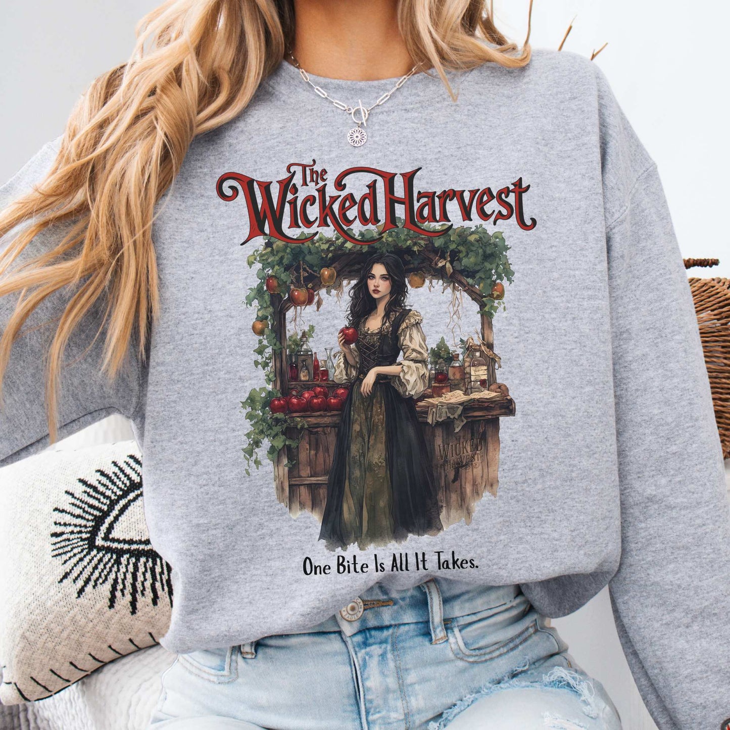 The Wicked Harvest Fairytale Sweatshirt Sport Grey / S Sweatshirt The Mystic Eden Bookish Book Lovers
