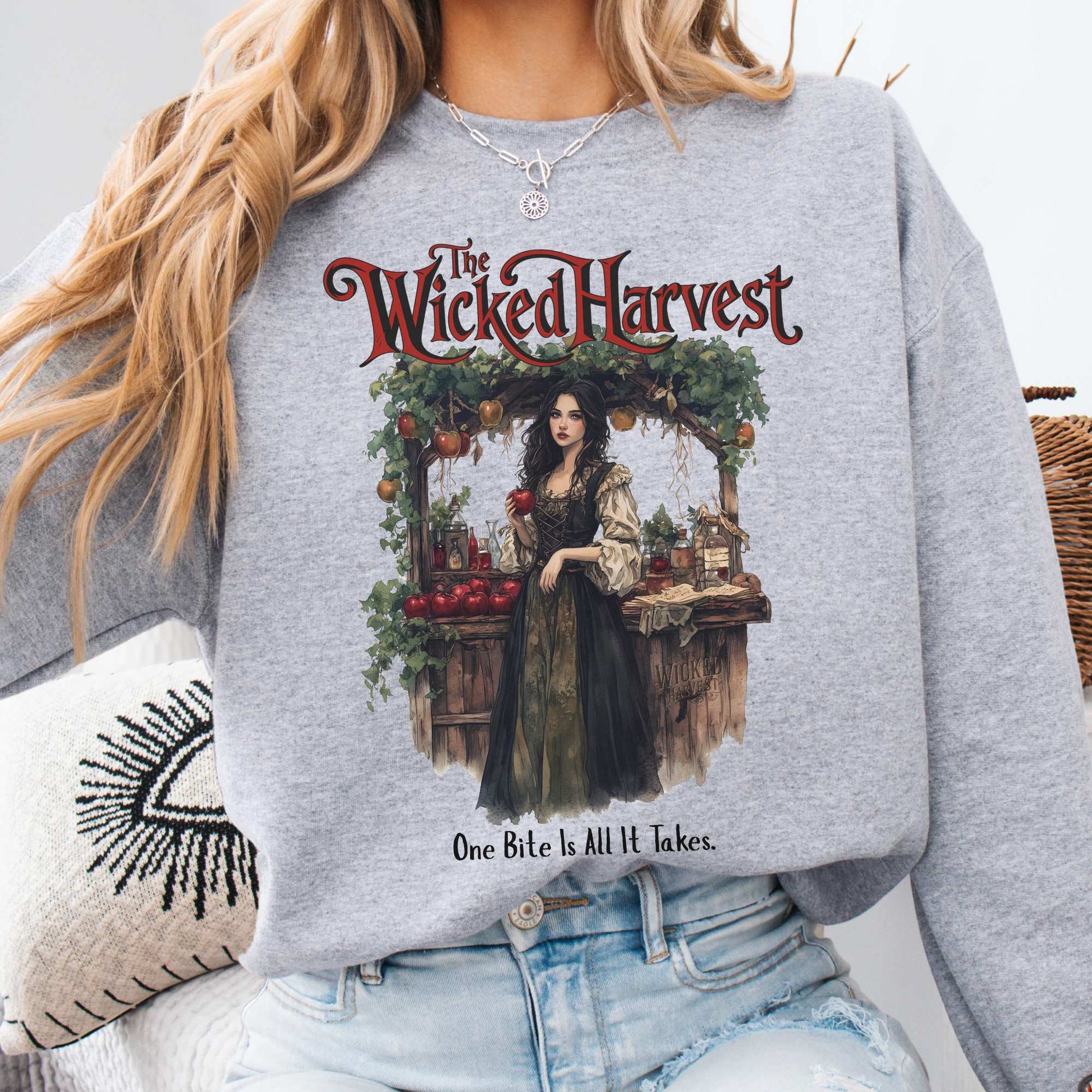 The Wicked Harvest Fairytale Sweatshirt Sport Grey / S Sweatshirt The Mystic Eden Bookish Book Lovers