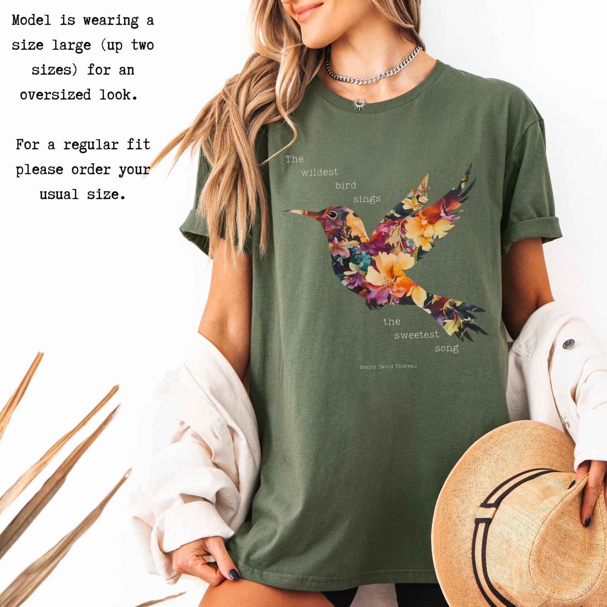 The wildest bird sings the sweetest song - Henry Thoreau Shirt T-Shirt The Mystic Eden Bookish Book Lovers