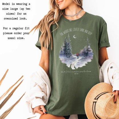 The Woods Are Lovely Robert Frost T-Shirt T-Shirt The Mystic Eden Bookish Book Lovers