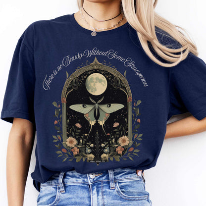 There is no Beauty Without Some Strangeness Edgar Allan Poe Shirt Navy / S T-Shirt The Mystic Eden Bookish Book Lovers